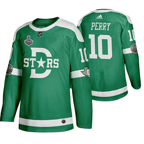 Adidas Dallas Stars 10 Corey Perry Men Green 2020 Stanley Cup Final Stitched Classic Retro NHL Jersey